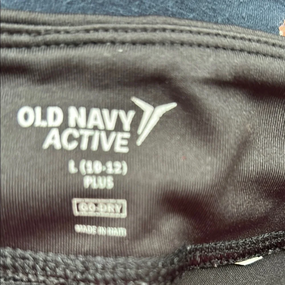 Old Navy Active Youth Black Zippered Leggings Large (10-12) Plus